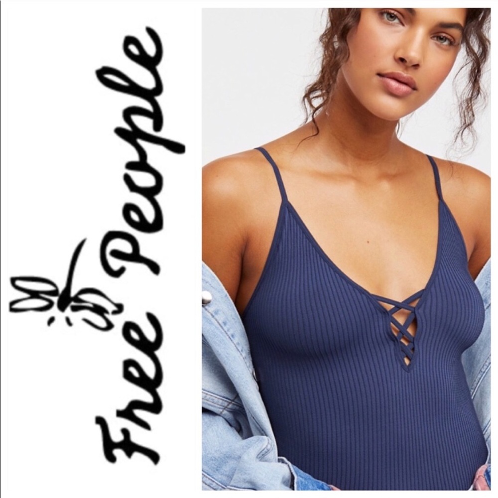Free People NWT Navy Crisscross Tank